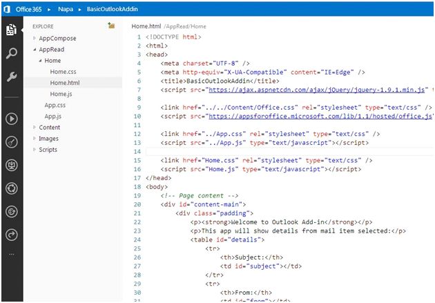 solution BasicOutlookAddIn